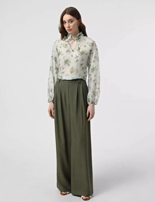 Grüne Bluse mit Print - Image 3