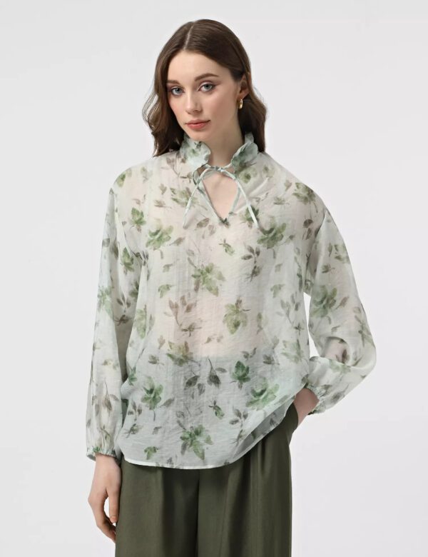 Grüne Bluse mit Print